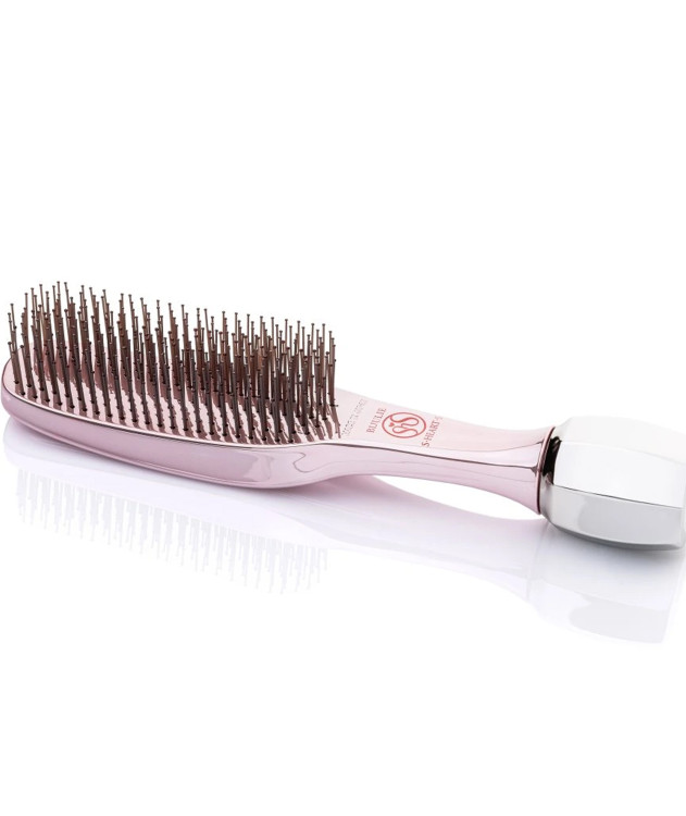Масажна Щітка для Волосся та Шкіри Голови S-HEART-S Scalp Brush Bijulie Metallic Pink