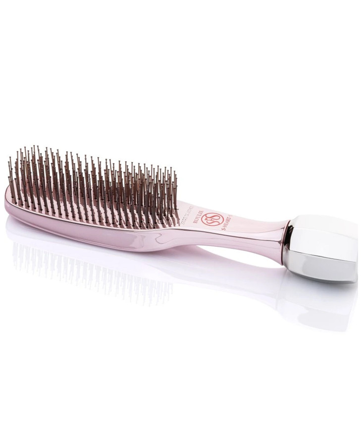 Масажна Щітка для Волосся та Шкіри Голови S-HEART-S Scalp Brush Bijulie Metallic Pink