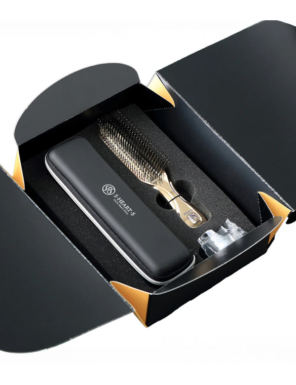 S-HEART-S Scalp Brush Premium Champagne Gold Long Gift Box (Massage Brush in Gift Box)