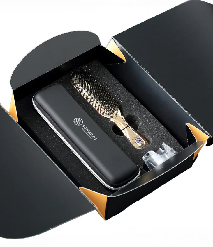 Масажна Щітка в Подарунковій Упаковці S-HEART-S Scalp Brush World Premium Long Box Gold