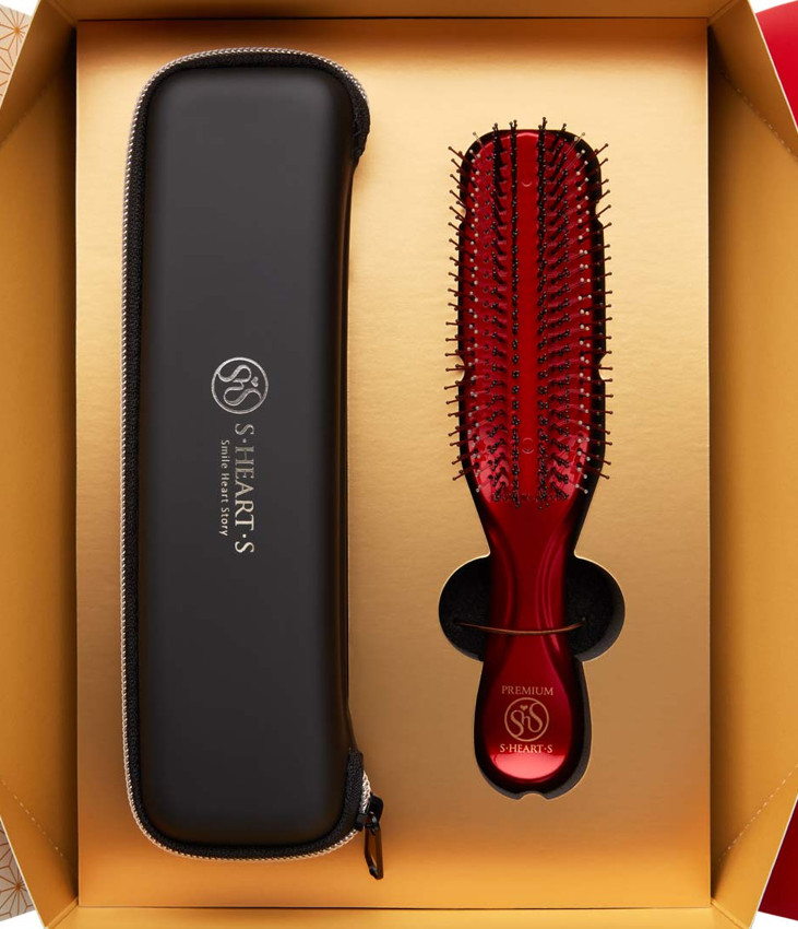 Масажна щітка в подарунковій упаковці S-HEART-S Sculp Brush Premium Long Red (Gift Box)
