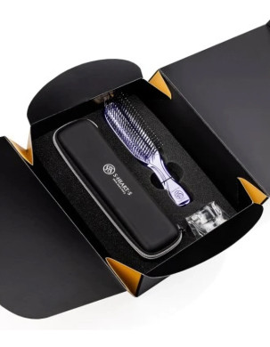 Масажна щітка для волосся та шкіри голови S-Heart-S Scalp Brush World Premium Long Purple Gift Box 