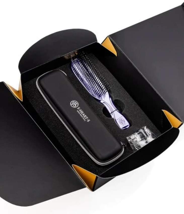 Масажна щітка для волосся та шкіри голови S-Heart-S Scalp Brush World Premium Long Purple Gift Box 