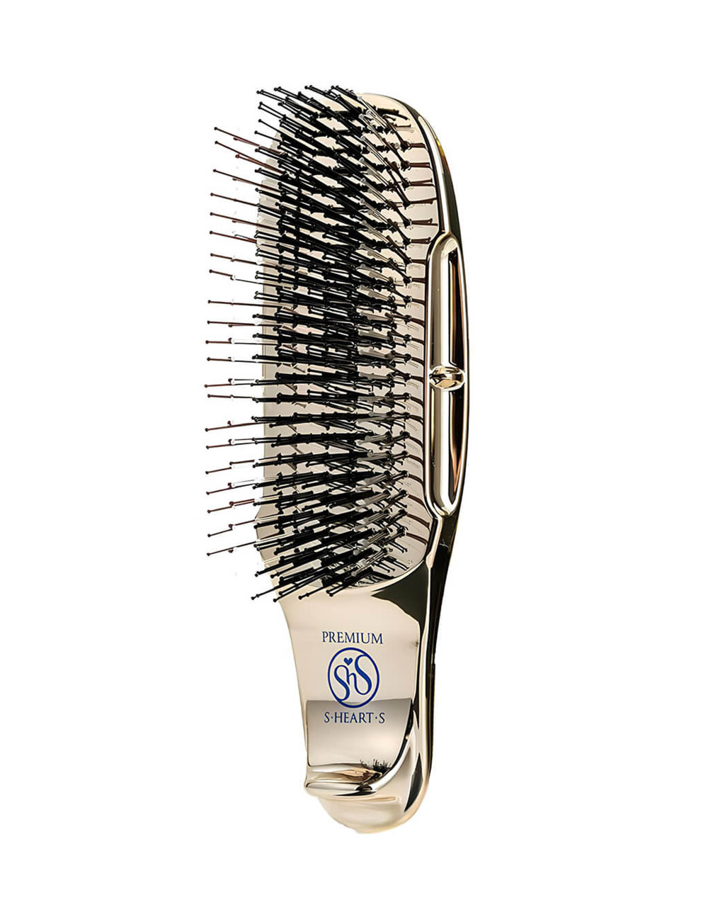 Massage Brush in Gift Box S-HEART-S Scalp Brush World Premium Short Box Champagne Gold 