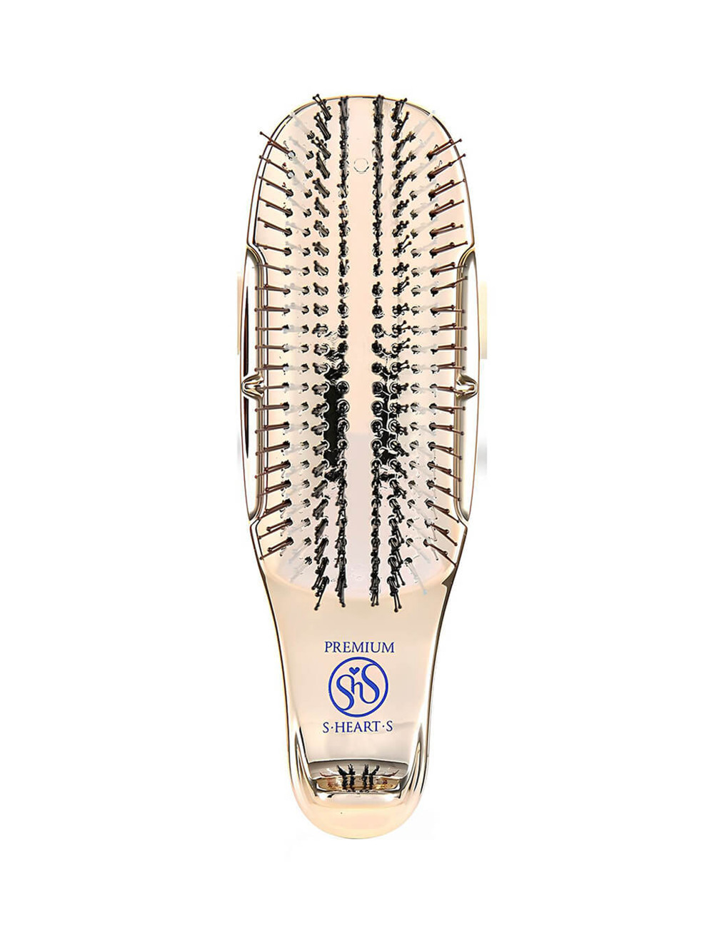 Massage Brush in Gift Box S-HEART-S Scalp Brush World Premium Short Box Champagne Gold 