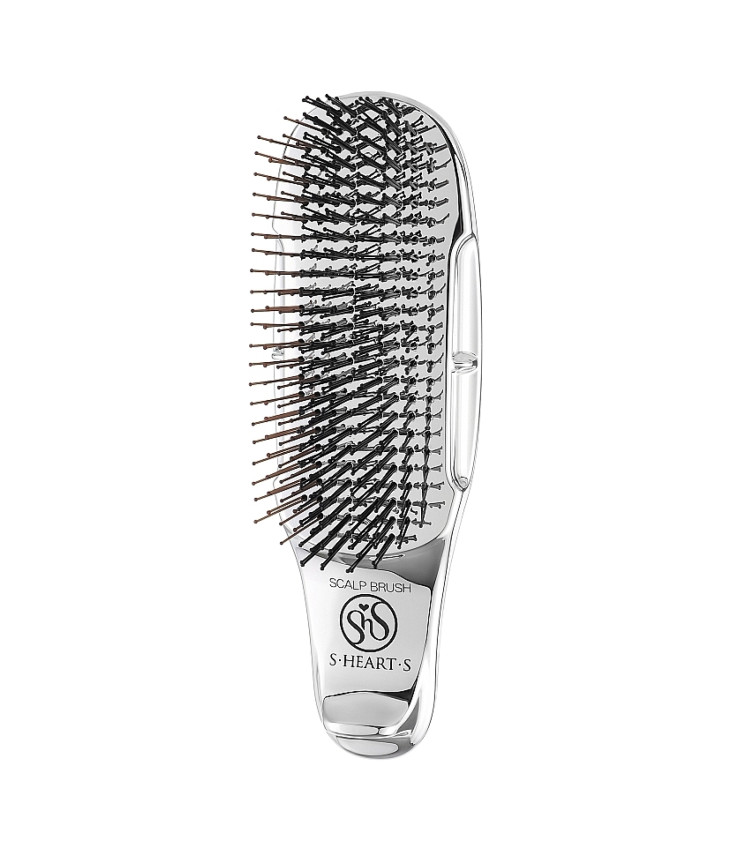 S-HEART-S Scalp Brush Plus Short for Professional Silver