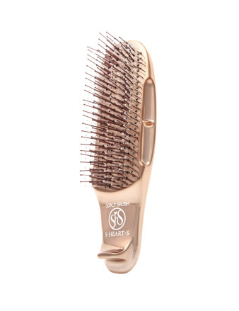 Масажна щітка для волосся та шкіри голови S-Heart-S Scalp Brush World Model Short Pink Gold Масажна щітка для волосся та шкіри голови S-Heart-S Scalp Brush World Model Short Pink Gold